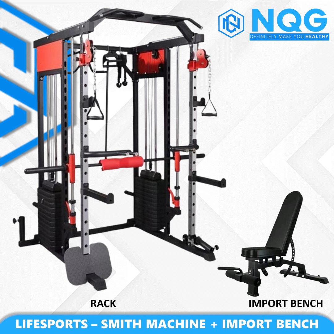 NQG – New Alat Olahraga Fitness Gym Smith Machine Beban Tumpuk Cable Crossover UF 088