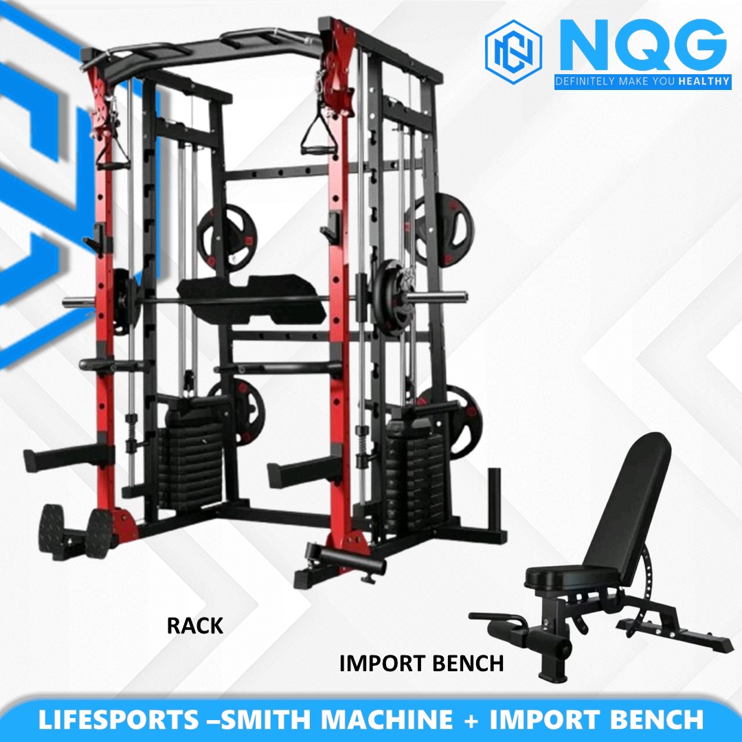 NQG – New Alat Olahraga Fitness Gym Smith Machine Plus Leg Press Cable Crossover LS M200