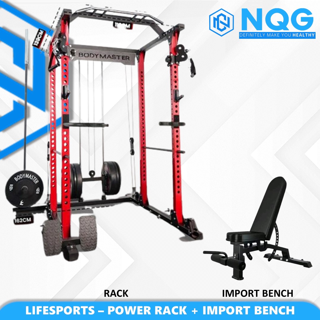 NQG – New Alat Olahraga Fitness Gym All In One Power Rack Smith Machine BM 1070 ES Functional Bench Press