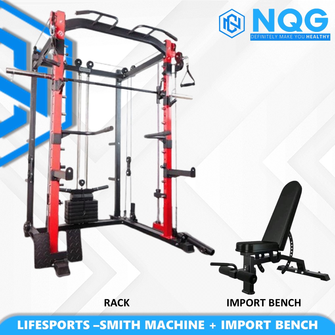 NQG – New Alat Olahraga Fitness Gym Power Rack Smith Machine BM 2070 Functional Bench Press