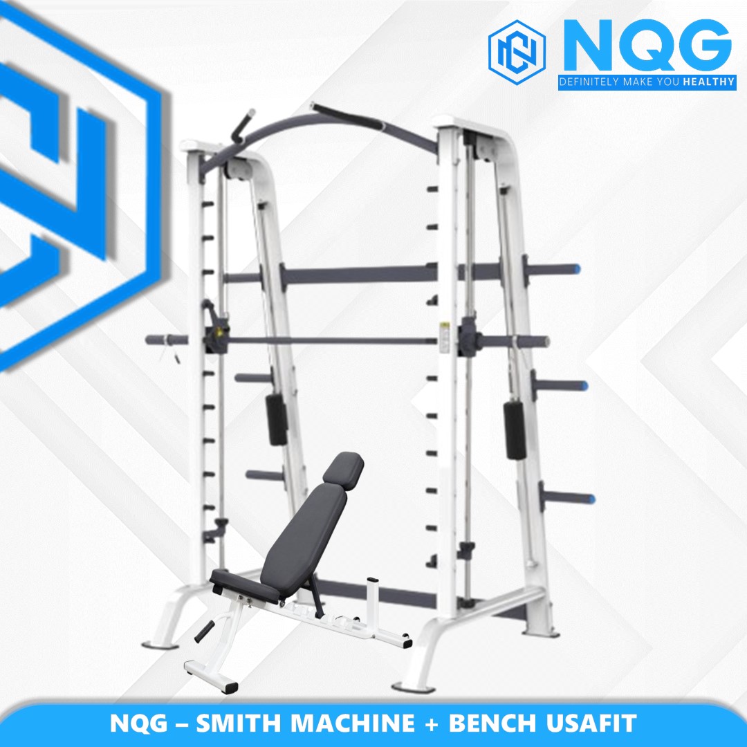 NQG – New Alat Olahraga Fitness Gym Multi Functional Smith Machine Plus Bench Usafit Commercial