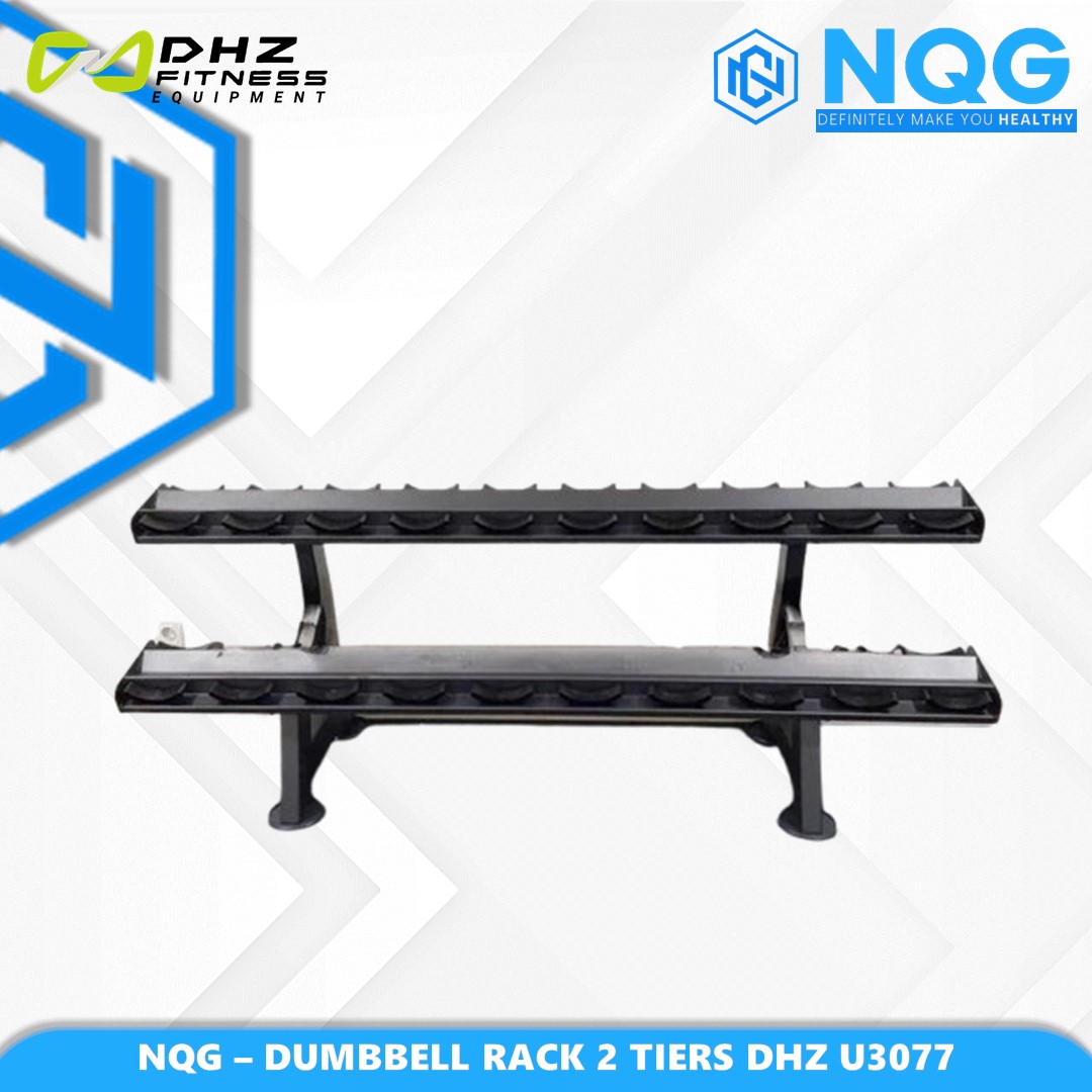 NQG – New Alat Olahraga Fitness Gym Dumbbell Rack DHZ Evost Series U3077 2 Tiers 10 Pairs