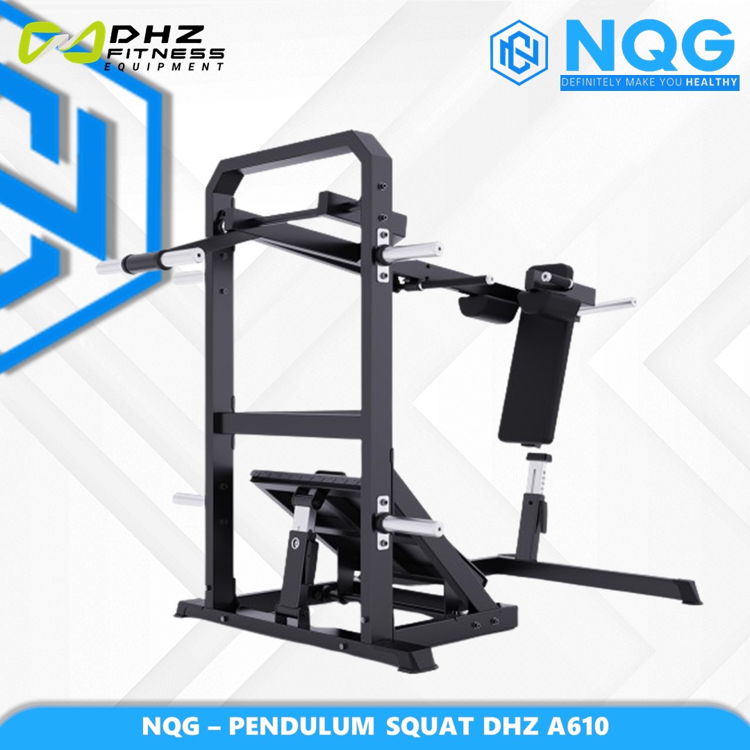 NQG – New Alat Olahraga Fitness Gym Pendulum Squat Machine Plate Loaded DHZ A610 Commercial