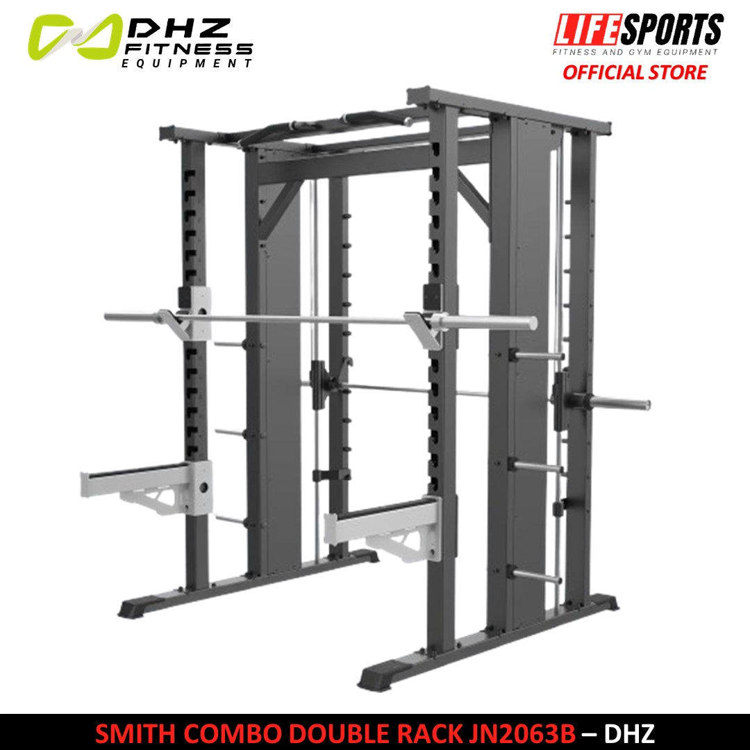 NQG – New Alat Olahraga Fitness Gym Smith Machine Combo Power Cage Squat Rack DHZ JN2063B