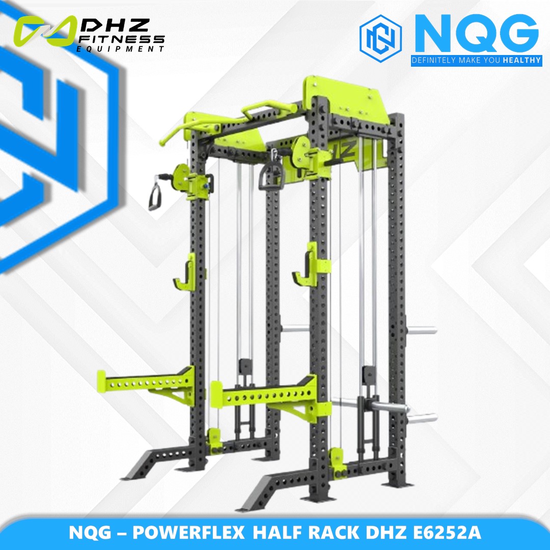NQG – New Alat Olahraga Fitness Gym Powerflex Half Rack DHZ Racks Series E6252A Plate Loaded