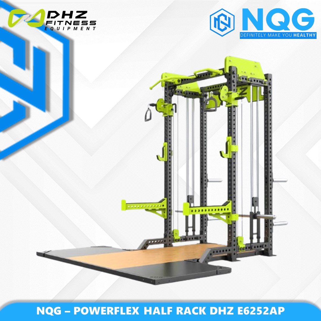NQG – New Alat Olahraga Fitness Gym Powerflex Half Rack DHZ Racks Series E6252AP Plate Loaded