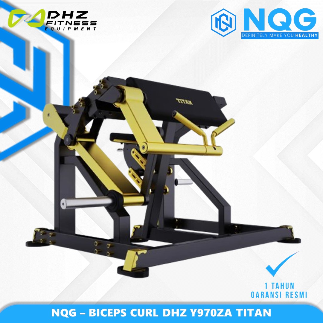 NQG – New Alat Olahraga Fitness Gym Golden Biceps Curl Titan Series DHZ Y970ZA Plate Loaded