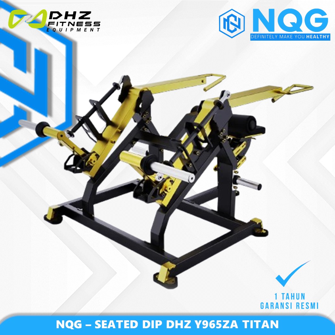 NQG – New Alat Olahraga Fitness Gym Golden Seated Dip Titan Series DHZ Y965ZA Plate Loaded
