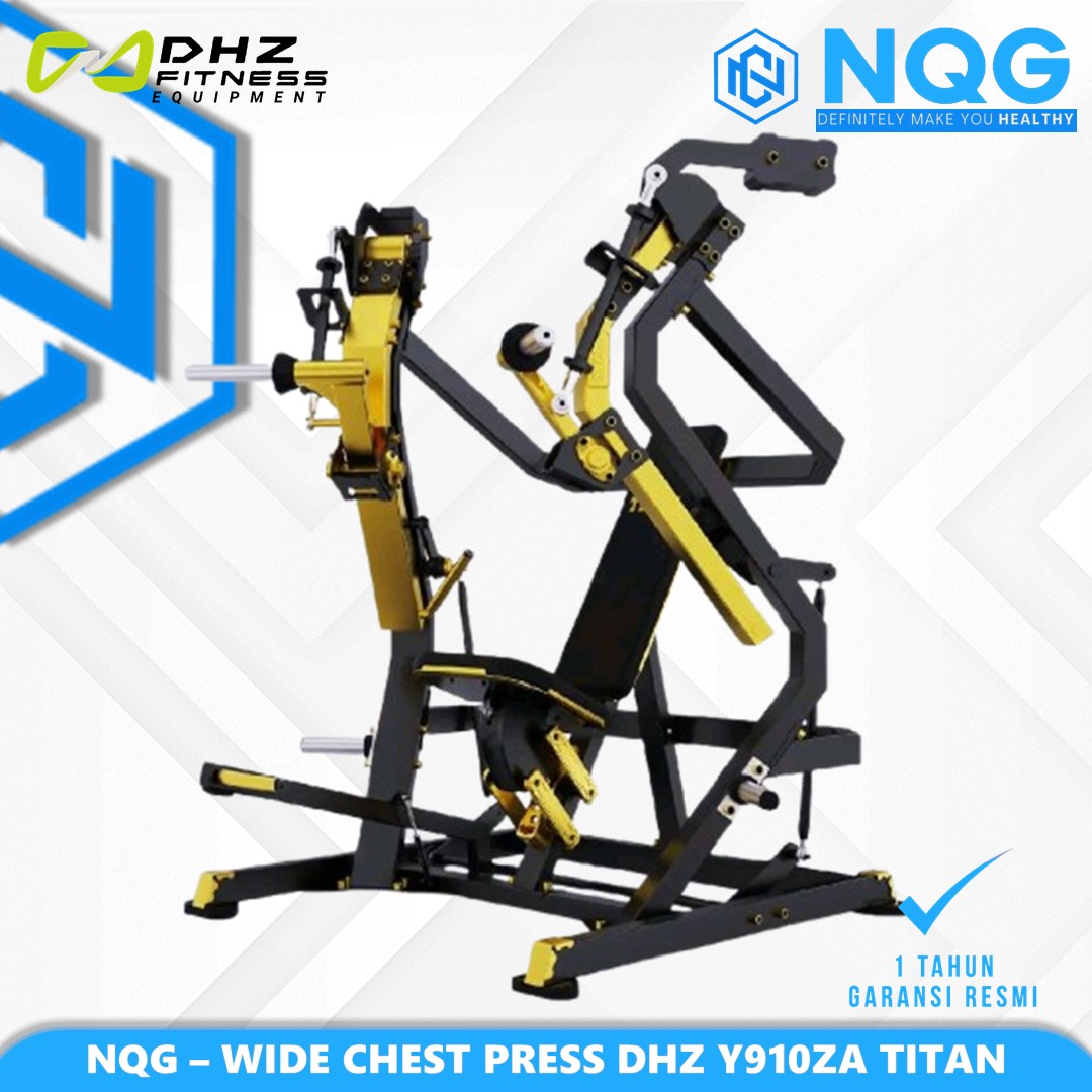 NQG – New Alat Olahraga Fitness Golden Wide Chest Press Titan Series DHZ Y910ZA Plate Loaded