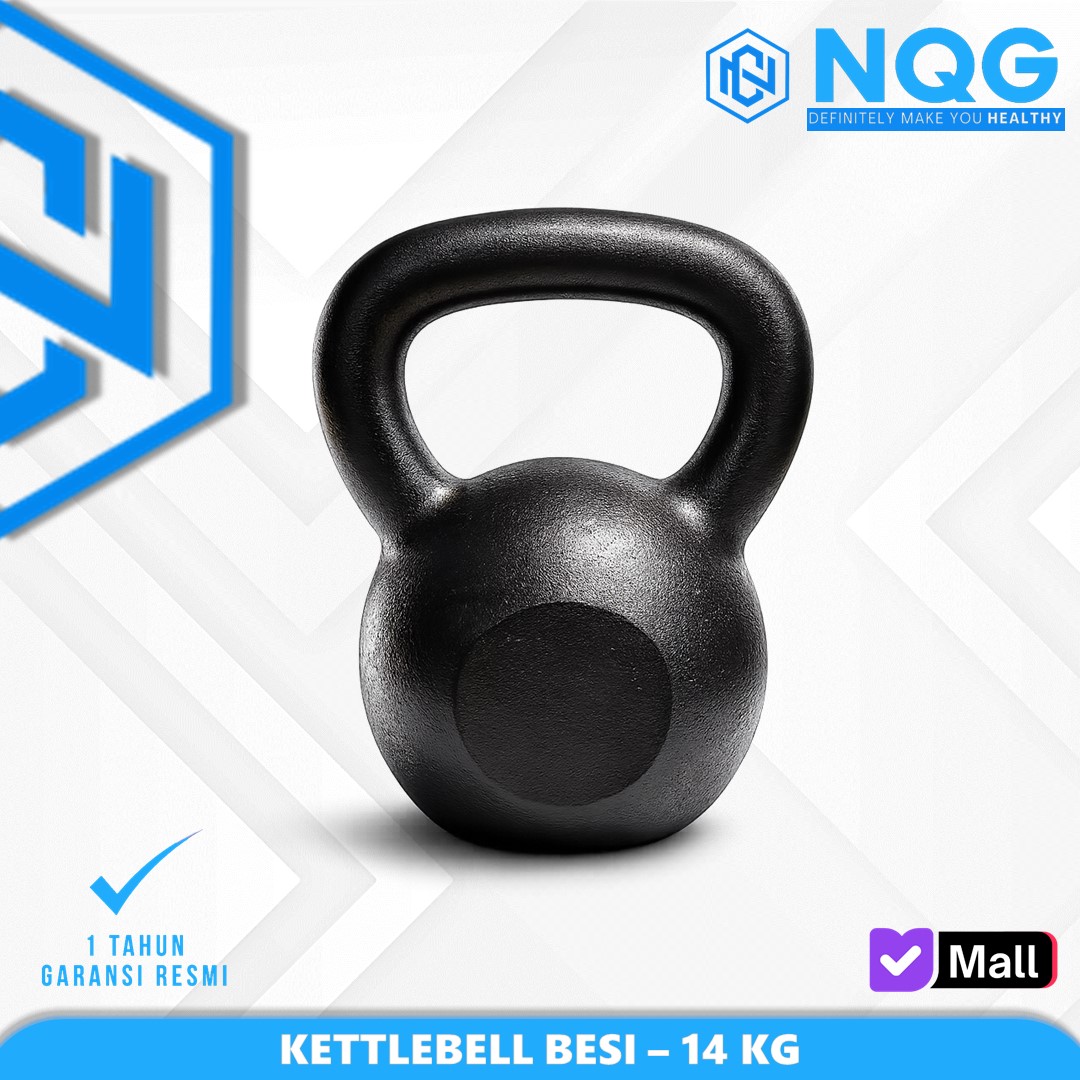NQG – New Alat Olahraga Fitness Gym Kettlebell Ketlebell Ketel Bell Besi Pemberat 14 Kg Beban